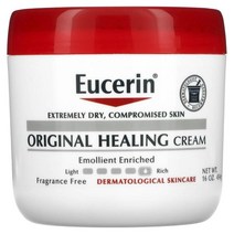 Eucerin (유세린) Eucerin 오리지널 힐링 크림 악건성 손상된 피부용 무향 454g(16oz), 3개