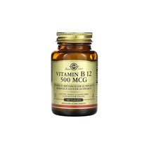 솔가 비타민 B12 500mcg 베지터블 캡슐 글루텐 프리 비건 무설탕, 100정, 1개