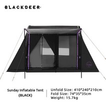 방수 타프 Blackdeer-에어 텐트 4-6 인용 넓은 공간 야외 방수 은도금 가족 캠핑 여행 공기주입식 타, Black