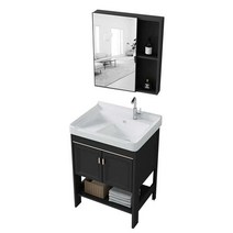 카페 무타공 간이 세면대 세면하부장 세트 43-60cm, 세면기60+수도꼭지+사각거울