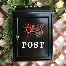 우편물수취함 인테리어 우체통 다세대 우편함 수납장, 빨간 마차