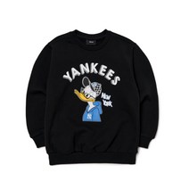 엠엘비 키즈 X 디즈니 도날드덕 앞 프린트 기모 맨투맨 블랙 7AMTD1016-50BKS
