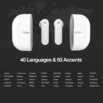 번역기 자동 휴대용 동시 음성 통역기 오리지널 TimeKettle M2 헤드셋 비즈니스 통역 이어폰 여행 선물 언어 번역 이어 버드, With offline package