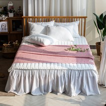 차갑고 시원한 여름용 모달 이불겸용 스프레드 침대패드 간절기 사계절 피그먼트 SS Q/K, 인디핑크