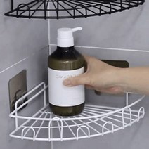 후크고리있는 욕실 주방 다용도 코너선반, 화이트 2+1