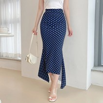 러블리아미에 / 아미에 /땡땡이 언발 트임 머메이드 롱 스커트