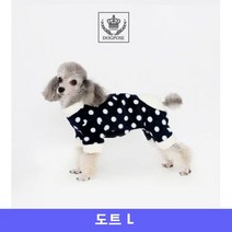 도그포즈 강아지옷 물방개 올인원 화이트 앤 블랙 L