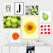 셀러허브_리빙 풋사과 청사과 그림 캔버스 액자 10종 3호(22x22cm), 선택완료