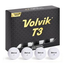 volvik 볼빅 골프공 T3 컬러볼 화이트볼 12구 (볼빅 2더즌 (24구)이상 구매시 수출용 파야파 양손 여자골프장갑 사은품 증정- 배송메모란에 장갑사이즈 기재), T3화이트볼