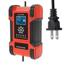 EAFC 자동차배터리충전기 배터리재생기 자동차 배터리 충전기 12V24V 12a 디지털 LCD 디스플레이 납 산성, 04 US Plug red