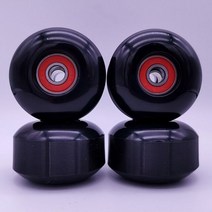스케이트 보드 휠 바퀴 4pcs 베어링 52x32mm 95a 소프트 롱 abec-9, 검은색