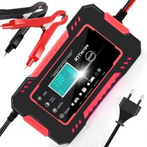 파워뱅크 주행충전기 완전 자동 자동차 배터리 충전기 12v 디지털 디스플레이 배터리, 레드 EU 플러그