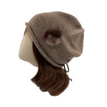 엄마짱 MDF 8307 삼색밍크방울 니트뒷끈 비니 / 40대여성 미시모자 항암모자 엄마모자 항암 두건 에어로빅