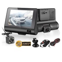 차량용 후방카메라 차량 후방 카메라 car dvr 3 풀 hd 1080p 듀얼 렌즈 car dvr 4.0 인치 lcd 화면 170도 후면보기, 검은색, 32g
