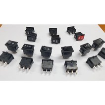 RA 시리즈 라커스위치 라카스위치 시소스위치 Rocker Switch LIGHT COUNTRY, 블랙 3핀 2단 LED : GREEN 3개