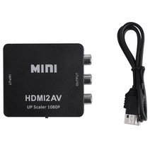 미니 HDMI to 3RCA CVBS 복합 비디오 AV 변환기 어댑터 TV PS3 VHS VCR DVD 블랙, 하나, 검은 색