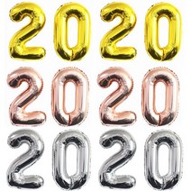 알리미스토리 초대형 2020 파티 새해 신년 송년회 은박 풍선, 1세트, 02_2020(실버)