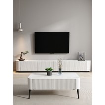 75인치 티비 다이 아파트 TV선반 86인치 와이드 장, 2.2m 2플랩도어 2서랍