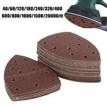 삼각형 사포 11 홀 마우스 샌딩 디스크 후크 및 루프 40-2000 그릿 152x105mm 샌더 목공 도구 부품용 20 개, [04] 40