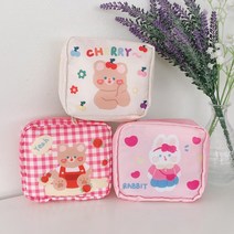 위즈래빗 큐티베어 파우치2. 4colors 생리대 여성용품 화장품 다용도 파우치