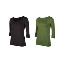 베루스 여성 U넥 7부티셔츠 2종 세트 VETW5401