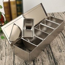 TANC 스테인리스 백종원 양념통 세트 스텐 조미료 파우더 통 스푼 4칸 5칸 6칸 업소용, 2칸