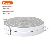 방음 스펀지 자체 접착 스폰지 폼 절연 테이프 도어 창 씰링 스트립 날씨 스트립 방풍 방진 씰, 회색 15mm