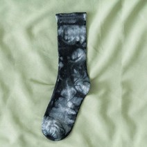 스케이트 남성/여성 코튼 타이 염색 양말 스트리트 트렌드 하이탑 타이드 농구 보드 하라주쿠 힙합, [02] Black