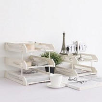 학습 업무집중 A4 용지 서류 보관 데스크 3단 정리 트레이 오피스 사무실 직장인 학생 책상 이면지 복사지 오거나이저 #2392EO, 본상품선택