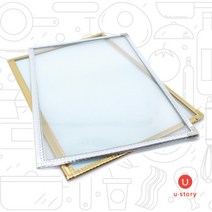 [유스토리] 투명메뉴판 A4사이즈 중사이즈 특사이즈 식당메뉴판 테이블메뉴판 메뉴북 기성메뉴판 실버 골드 색상, 12페이지