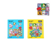 다꾸용품 방탄 캐릭터스티커 엠보스티커 초등학생선물 다꾸스티커 BT21 엠보플레이크 스티커, 코믹팜(옐로우)