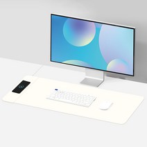 15W 고속 무선 충전 파스텔 데스크매트 데스크패드 책상매트 키보드장패드 장패드 마우스패드 마우스장패드, 아이보리