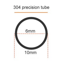 304 스테인리스 스틸 정밀 파이프 외부 직경 10mm 벽 1mm-2.5mm 공차 0.05mm 내부 광택, 03 10x2mm_03 500mm