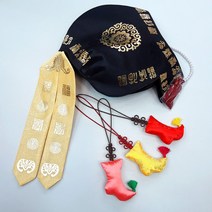 아이색동 전통 금박 조바위 한복 소품 여아한복 헤어밴드 명절 돌복