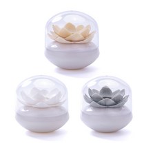 베라스 연꽃 이쑤시개 통 요지 디스펜서 면봉케이스, 화이트