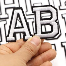 자수 패치 와펜 청바지 1PC 48cm 온 빨간색 티셔츠 알파벳 수리 DIY 흰색 이름, 19=S