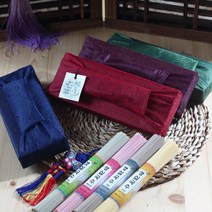 오색국수 / 국사보자기 포장 / 화이트박스 [400g] 답례품, 02. 오색국수 400g (보자기/남색), 1개
