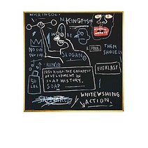 Basquiat 장 미쉘 바스키아 작품 / 호텔 카페 집 거실 인테리어 캔버스 벽걸이 그림액자 17, 블랙