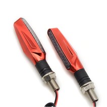 바이크 심플 깜박이등 방수 유연한 굴절 편리 설치 보편적 범용 라이트 오토바이 용품전 LED 불빛 방향지시등 좌회전 우회전 안전 사고 방지 예방 동호회 라이딩 (레드2pcs)