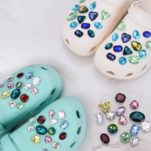 반짝 반짝 보석 세트 비즈 자비츠세트 신발 꾸미기 14pcs, 블루 co_e