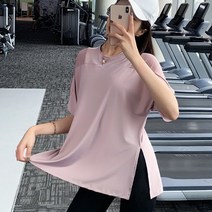 여성 숄더 메쉬 루즈핏 반팔 티셔츠 요가복 필라테스복 FT-ST26