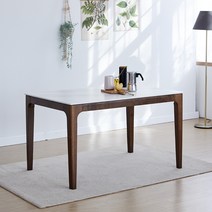 베스트리빙 [리퍼상품]바로스 월넛 화강암 대리석 or 포세린 12T 통세라믹 1200/1600 4인/6인 식탁 테이블(단품) 4colors, 4인(1200), 크림화이트