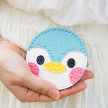 바이오로드 캐릭터 가죽 손거울 만들기 세트, 1개, 펭귄 1개+스티커증정