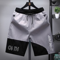 빅사이즈 웨이브 배색 5부 팬츠 남자 남성 반바지 WI112PN