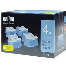 BRAUN 클린 앤 리뉴 면도기 세정액, CCR (4개입)