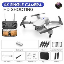 드론축구 드론 1080P 와이파이 4K 프로페셔널 HD 와이드 앵글 카메라 듀얼 헬리콥터 어린이 장난감 선물, [03] White Single Cam 1B