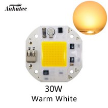 LED 20W 30W 50W COB 칩 전구 AC110V 220V 통합 스마트 IC 드라이버 쿨 웜 화이트 전체 스펙트럼 조명 DIY, 05 Warm White 30w_01 AC110V