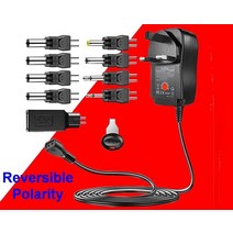 전원 어댑터 충전기 30w 범용 조정 ac-dc 플러그 3v 4.5v 5v 6v 7.5v 9v 12v 2a 2.5a 2500ma 역 극성, 영국 플러그