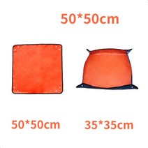 농업용 잡초 방제 나무 잔디 작물 보호 매트 심기 매트 50cm-100cm 접이식 정원 식물 화분 방수 원예 포팅, 01 orange 50x50