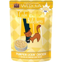 Weruva Cats in the Kitchen 호박 리킨 치킨 인 펌킨 수프 그레인 프리 캣 푸드 파우치 3온스 파우치 12강아지입